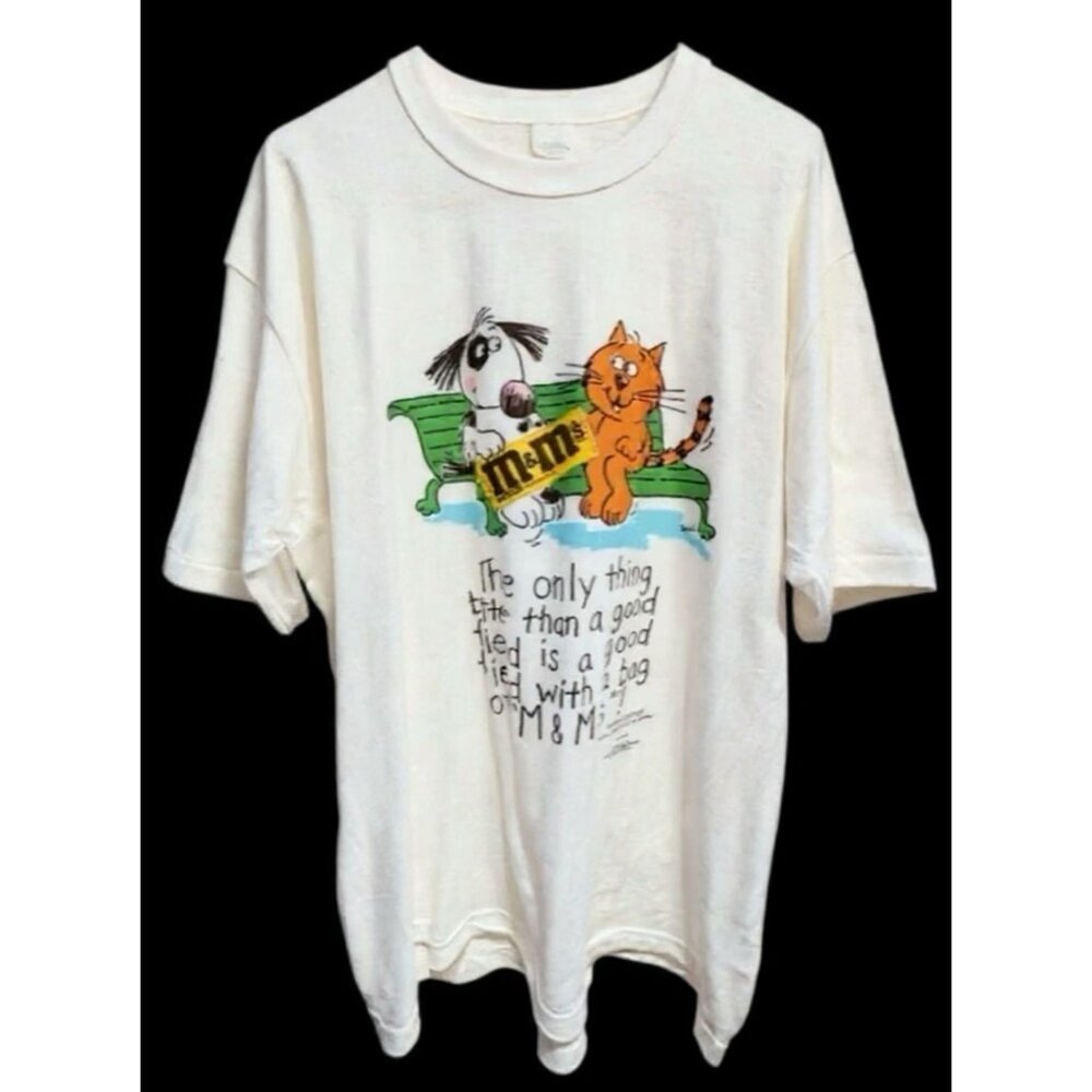 Hallmark Shoebox Greetings Size XL 1988 M&Ms Single Stitch Tee Shirt USA Vintage